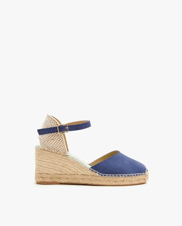 Alpargatas para mujer con hebilla color azul báltico | Atria