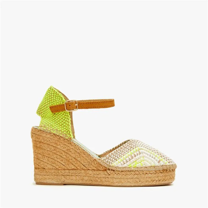 Cuñas beige y amarillo fluor con pulsera | Carinae 146