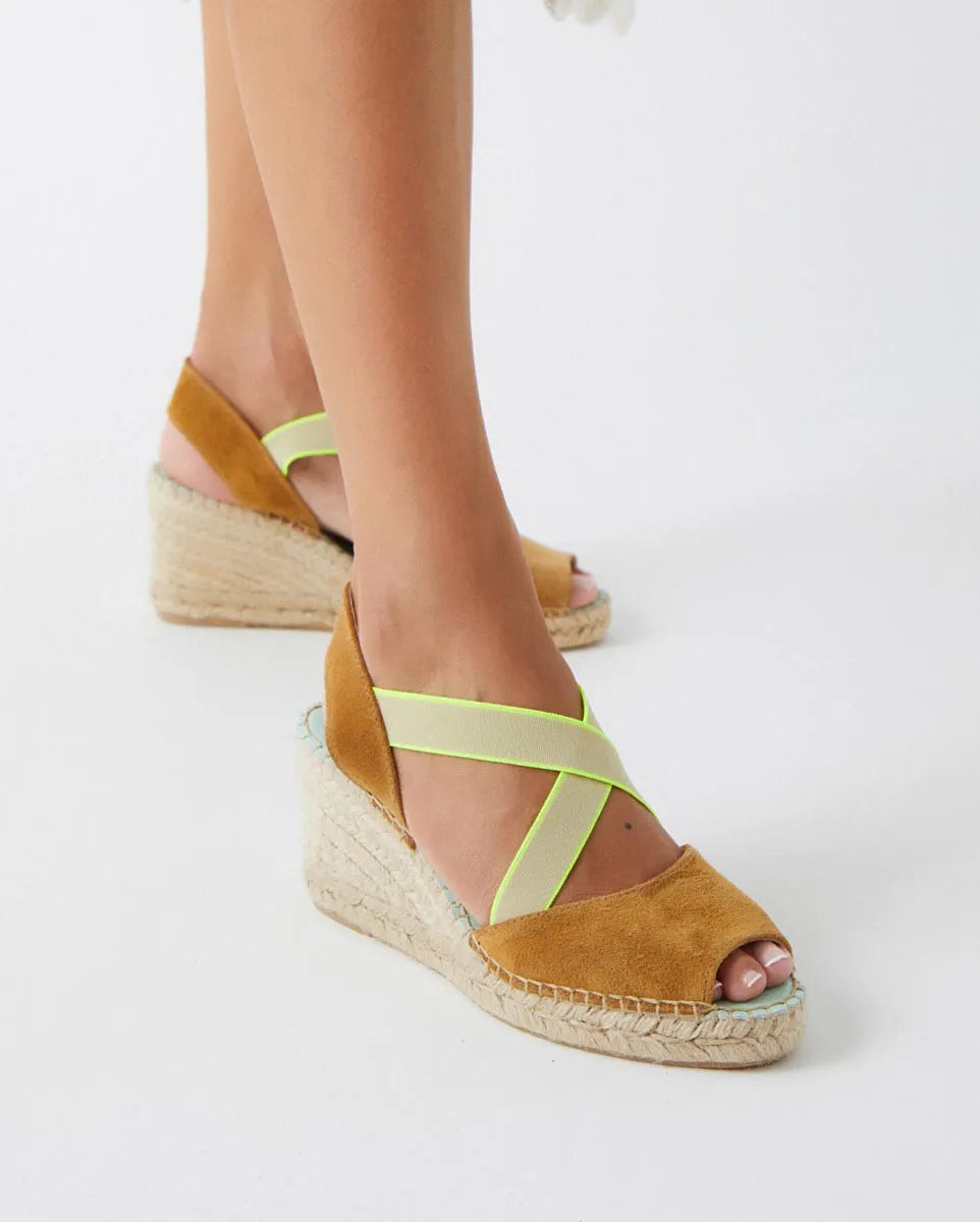 Alpargatas canela con elastico fluor | Hatysa 121