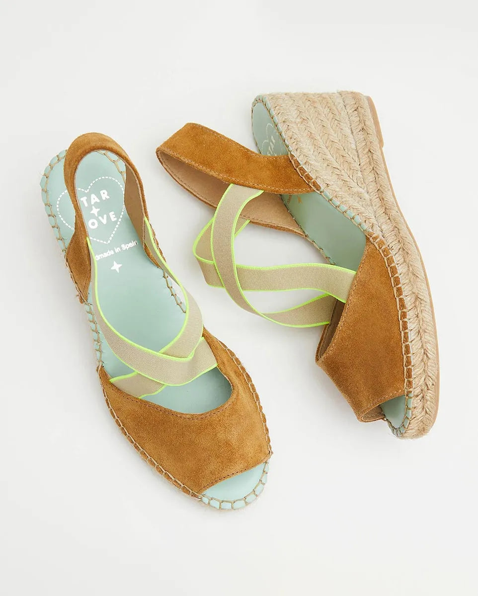 Alpargatas canela con elastico fluor | Hatysa 121