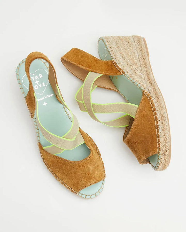 Alpargatas canela con elastico fluor | Hatysa 121