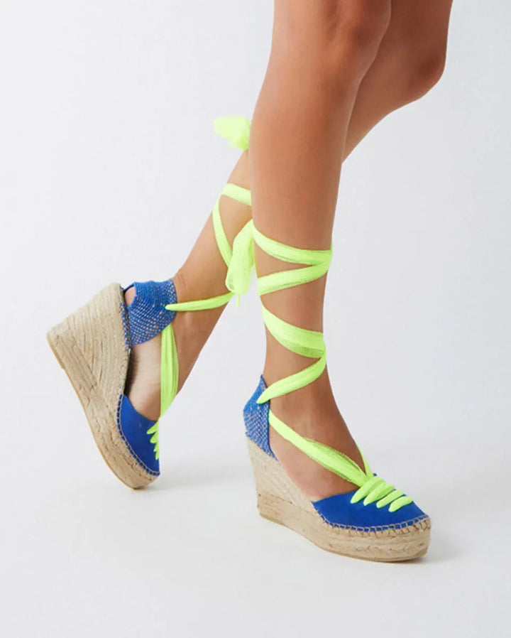 Alpargatas con cuña alta fluor | Meridian 121