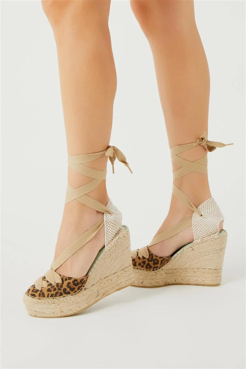 Alpargatas leopardo de cuña alta | Meridian 156