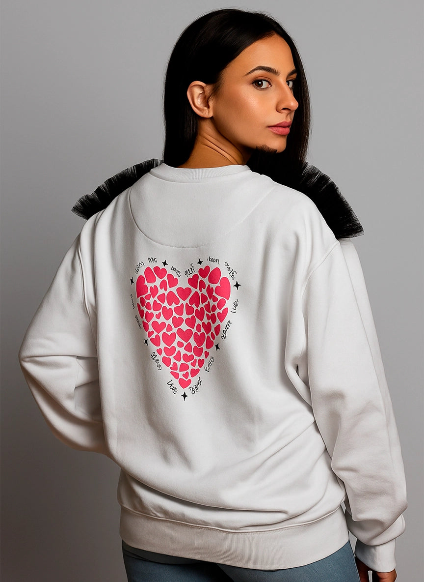 Sudadera blanca mujer con tul negro | Ana