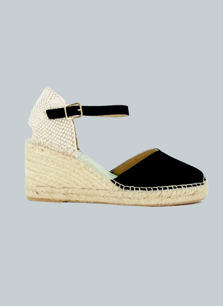 Alpargatas negras de cuña media | Atria