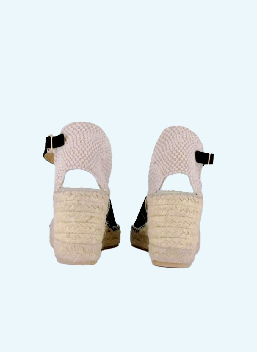 Alpargatas negras de cuña media | Atria