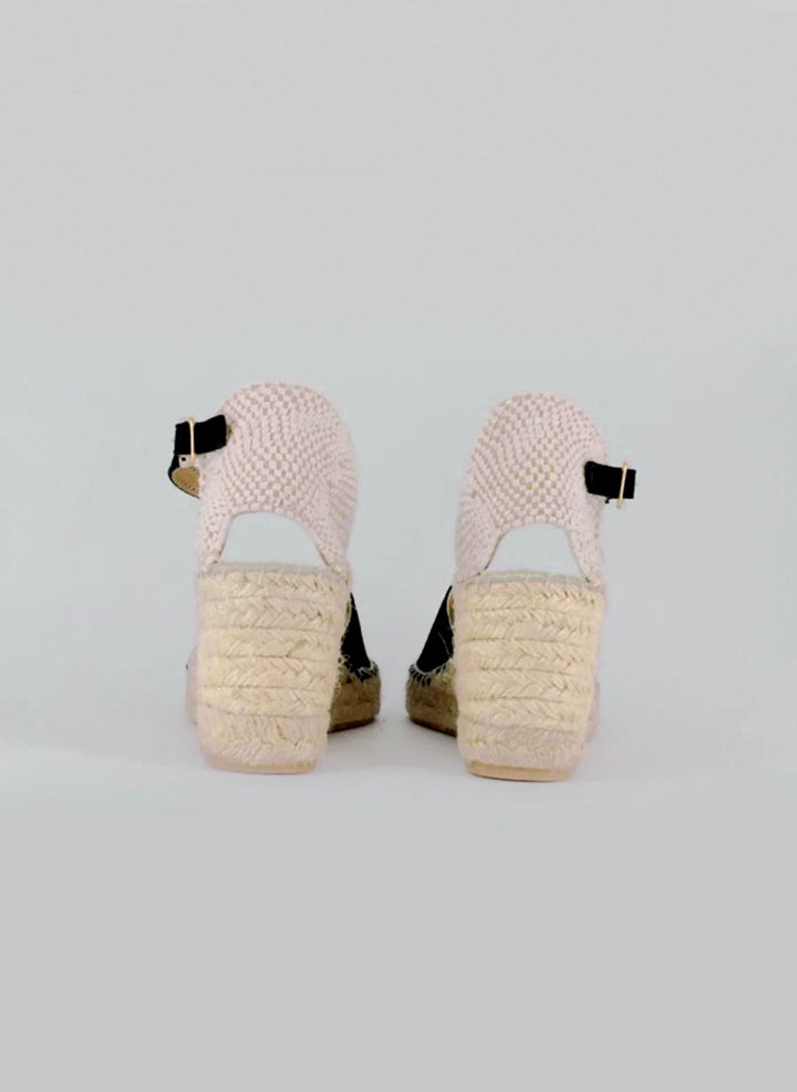 Alpargatas negras de cuña media | Atria