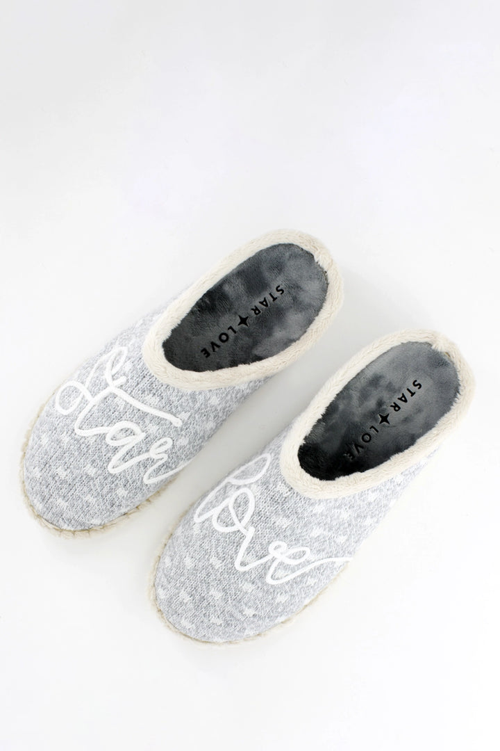 Zapatilla de casa de tejido suave gris | Carina 4