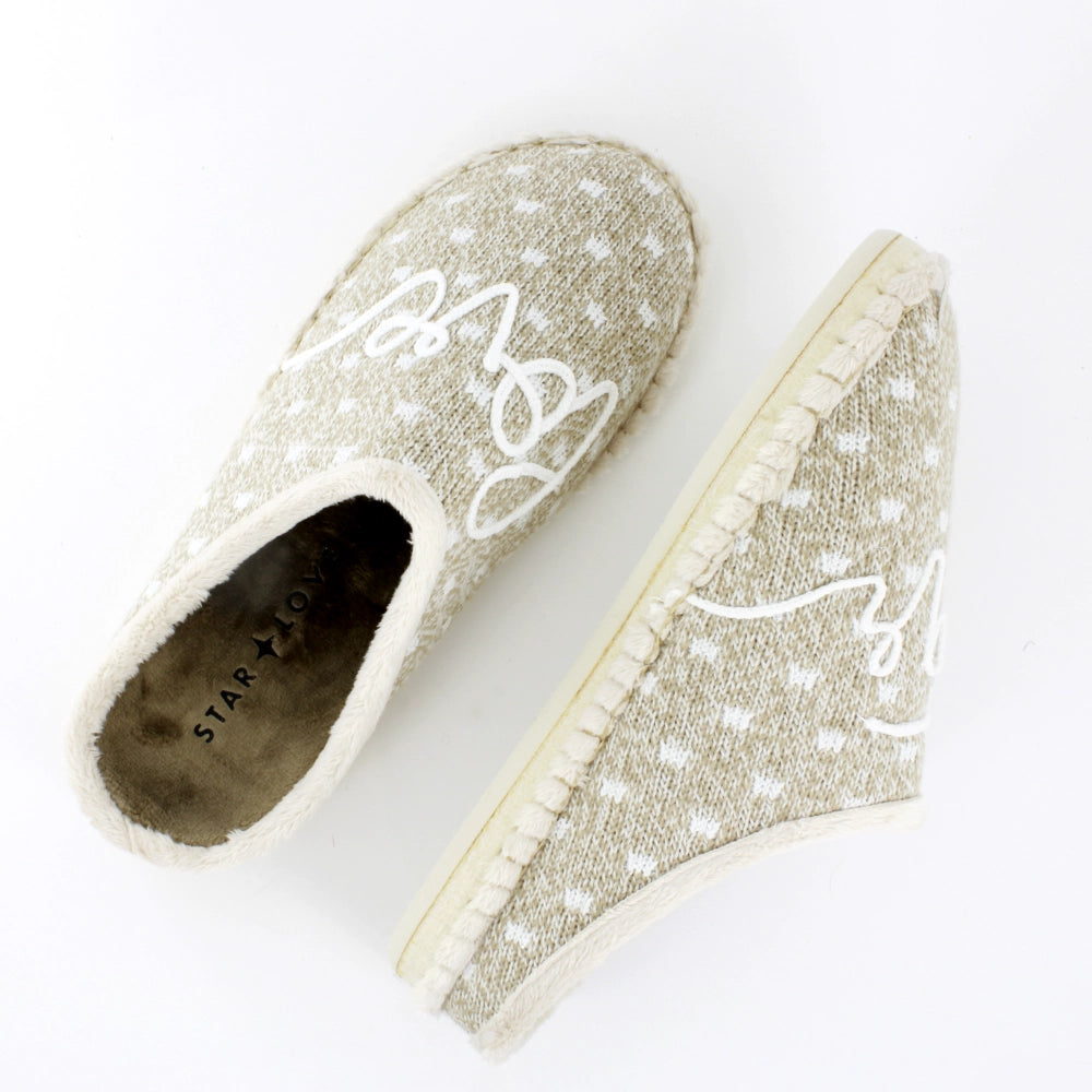 Zapatilla de casa de tejido suave beige | Carina 4