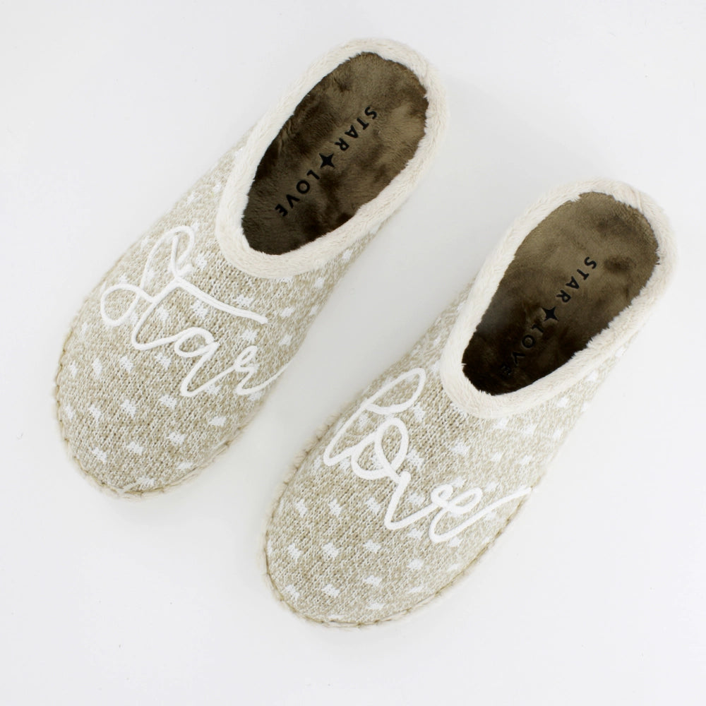 Zapatilla de casa de tejido suave beige | Carina 4
