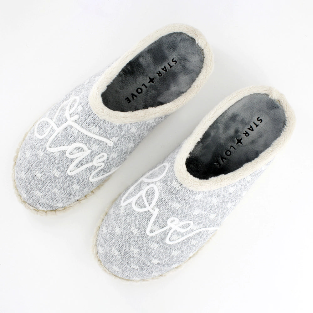 Zapatilla de casa de tejido suave gris | Carina 4
