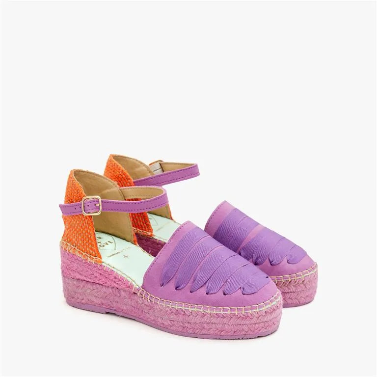Sandalias moradas y naranjas con pulsera | Casiopea 110