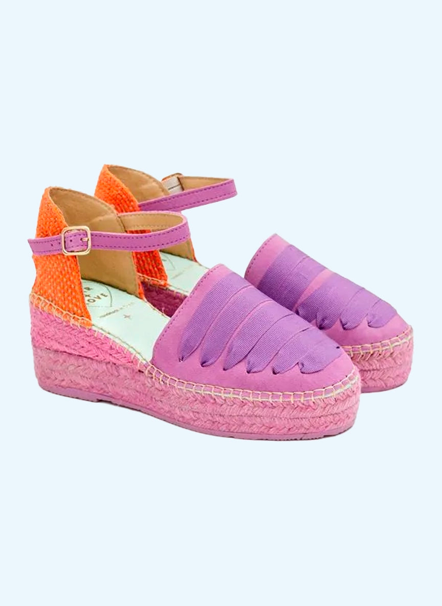 Sandalias moradas y naranjas con pulsera | Casiopea 110