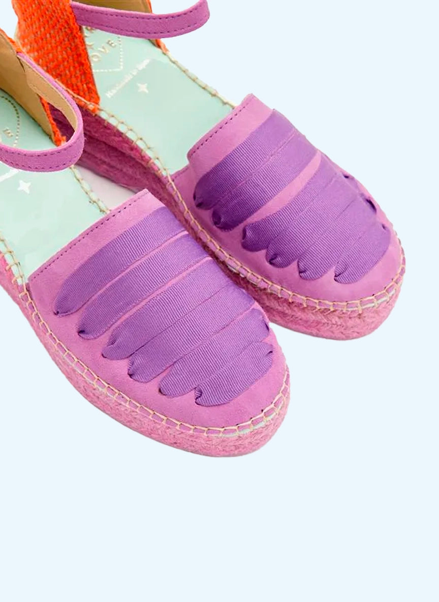 Sandalias moradas y naranjas con pulsera | Casiopea 110