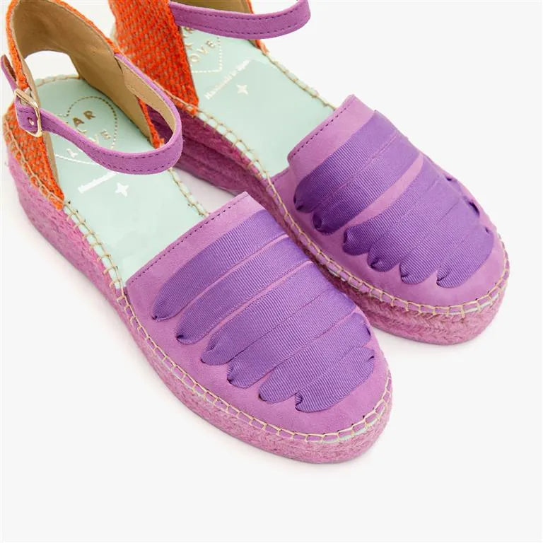 Sandalias moradas y naranjas con pulsera | Casiopea 110