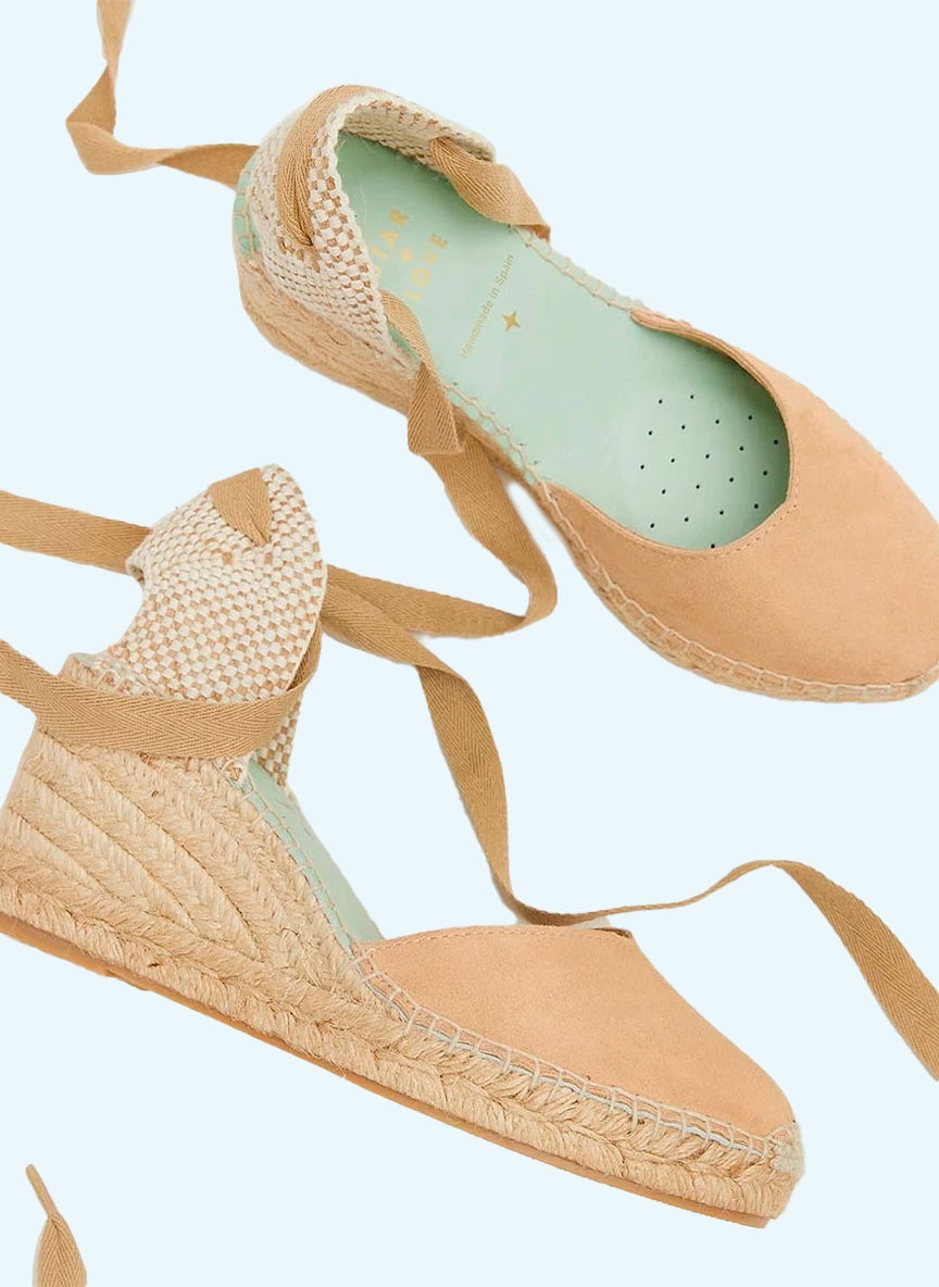 Alpargatas mujer color arena con cinta intercambiable | Columba