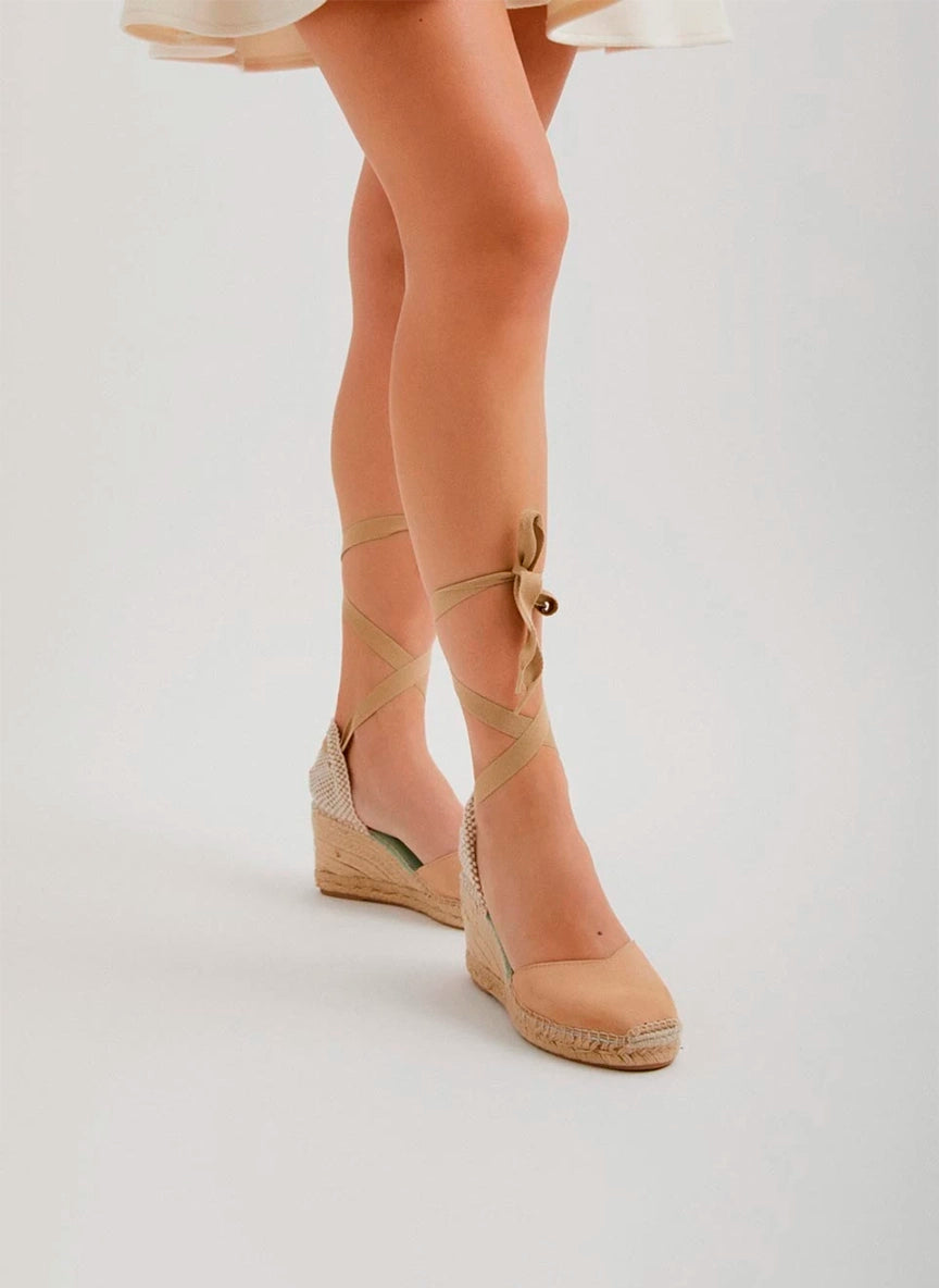 Alpargatas mujer color arena con cinta intercambiable | Columba