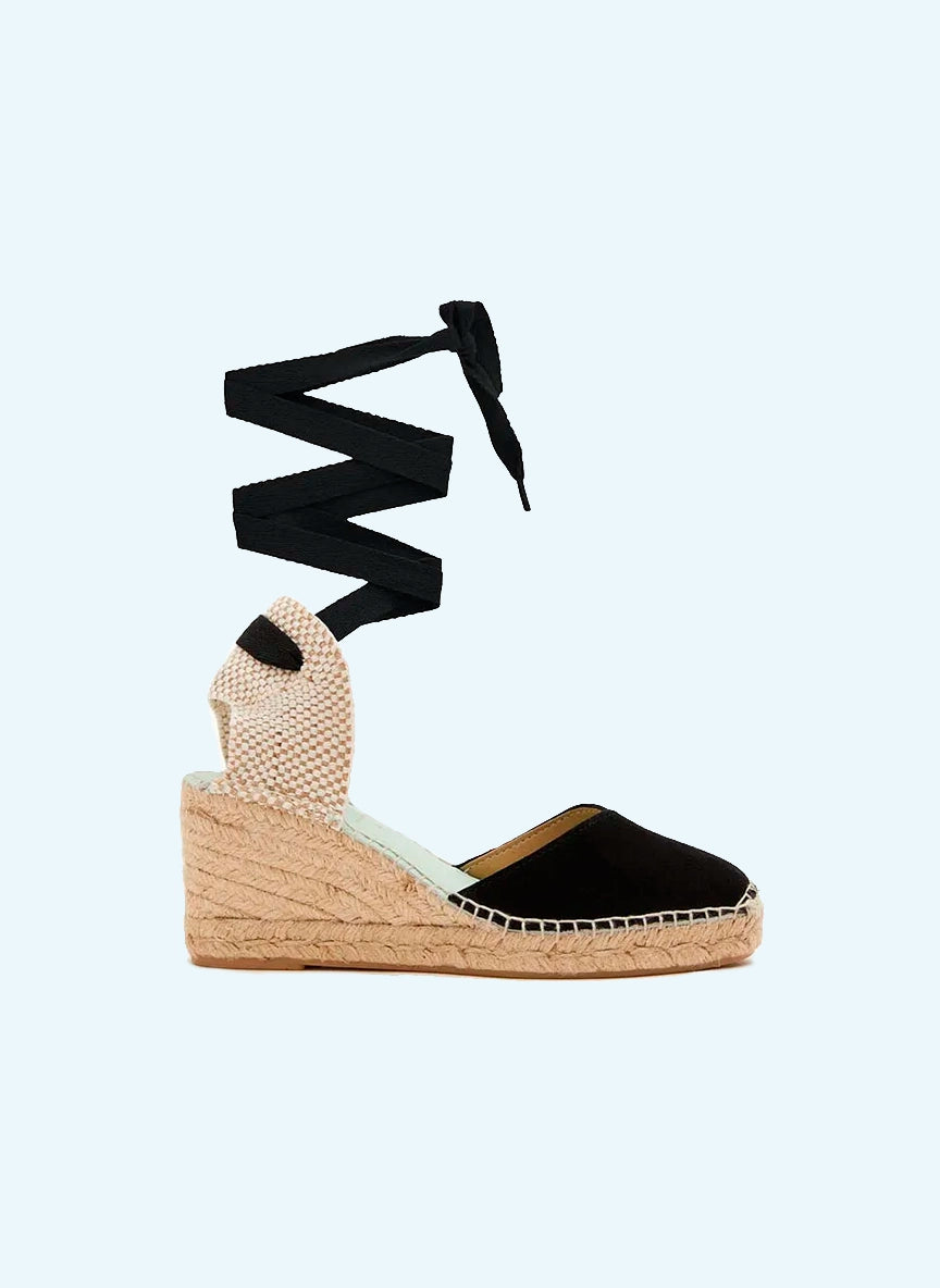 Alpargatas clásicas en color negro con cinta intercambiable | Columba