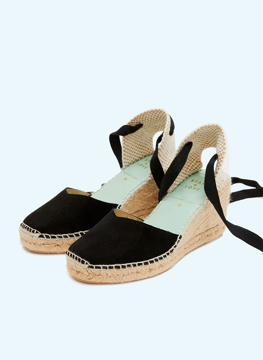 Alpargatas clásicas en color negro con cinta intercambiable | Columba