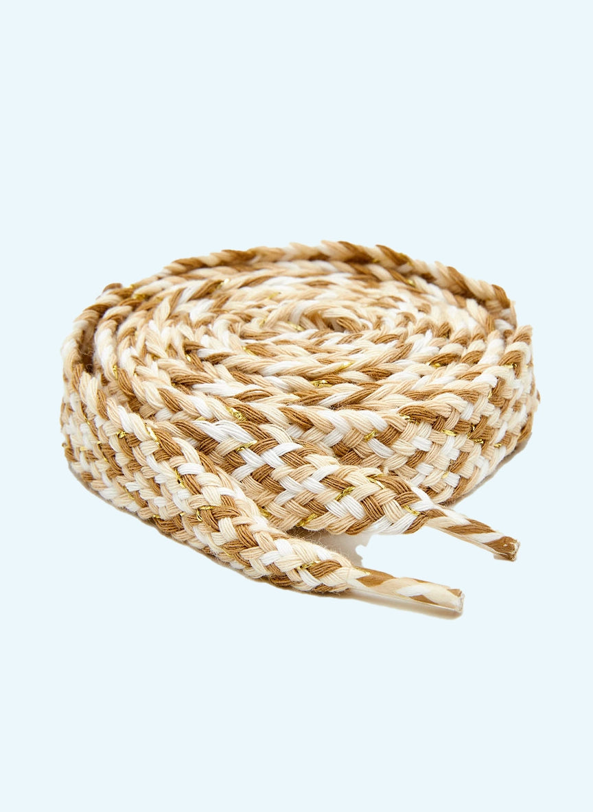 Cinta trenzada multicolor tonos arena