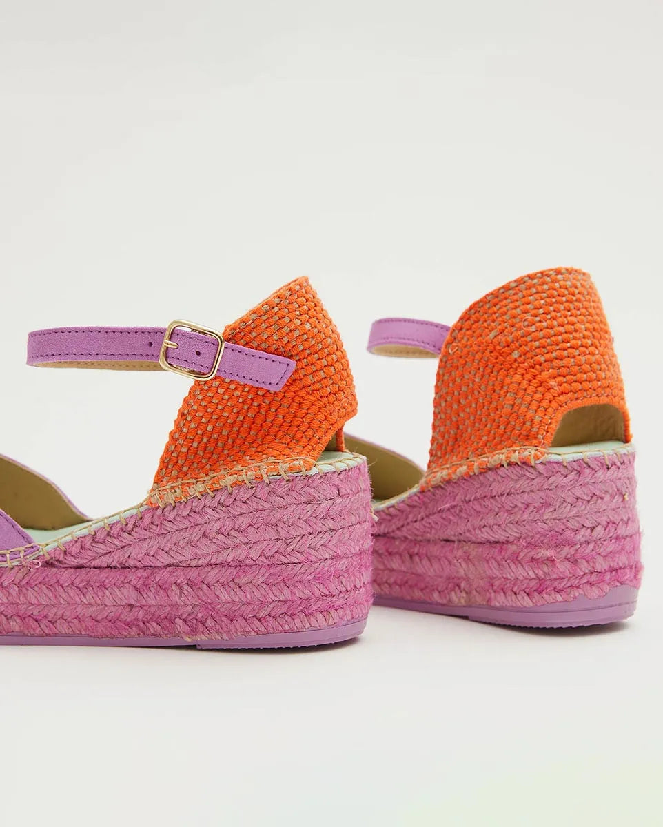 Alpargatas con hebilla naranja y lila | Dalim 110