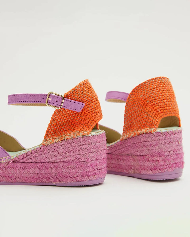 Alpargatas con hebilla naranja y lila | Dalim 110