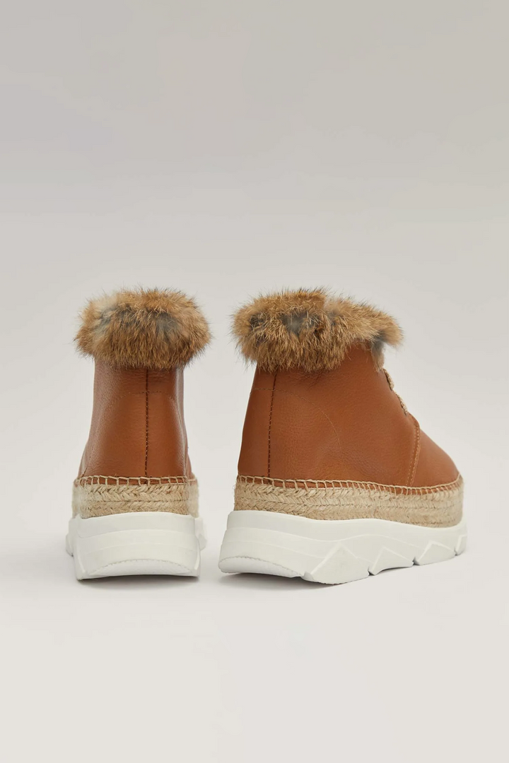 Botines marrones mujer de cuero con pelo | Draco 16