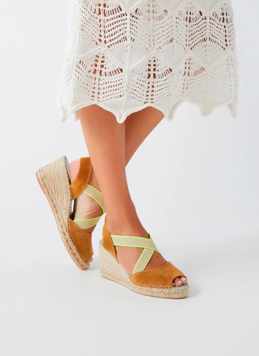 Alpargatas canela con elastico fluor | Hatysa 121