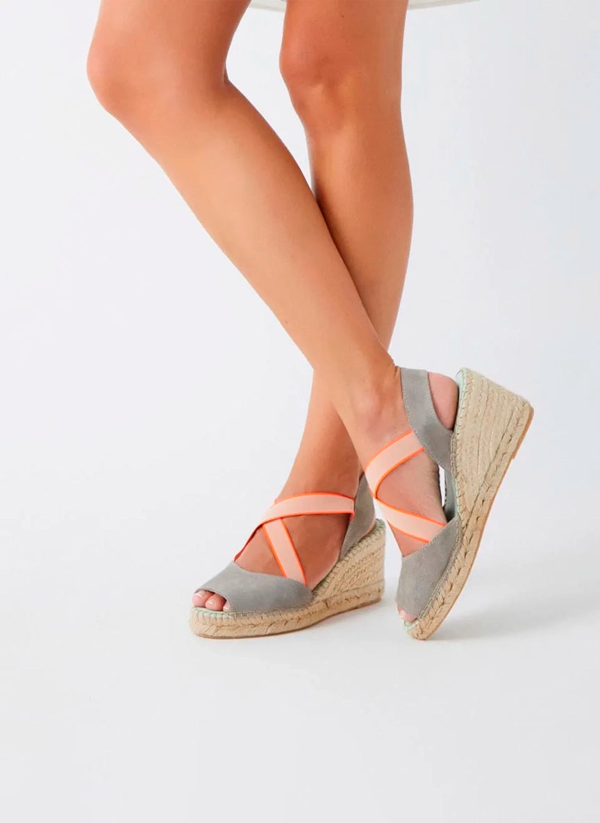 Alpargatas gris niquel con elastico fluor | Hatysa 121