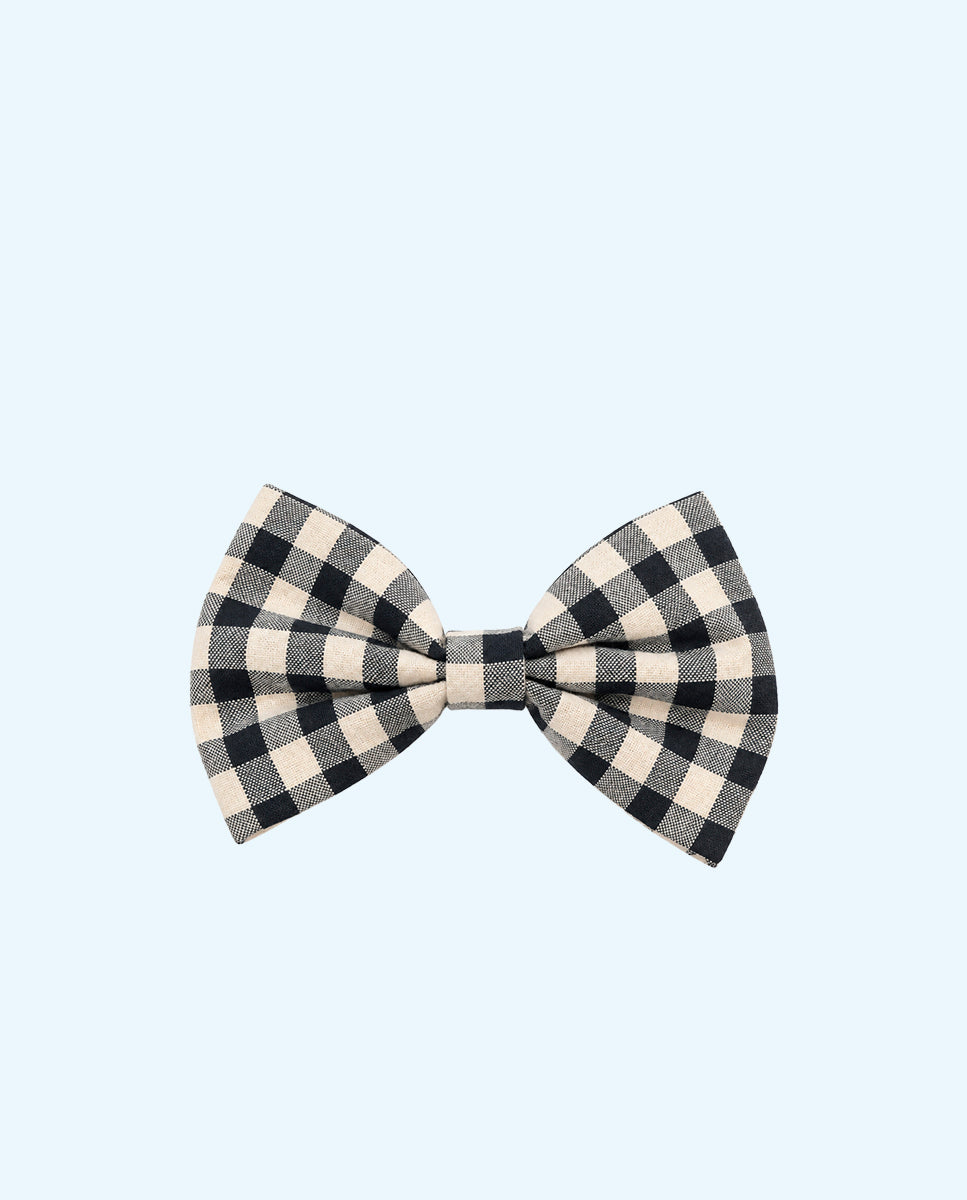 Accesorios lazo vichy negro y blanco para calzado | Lazo negro