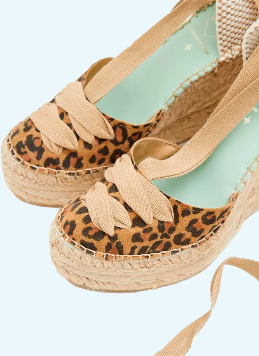 Alpargatas leopardo de cuña alta | Meridian 156