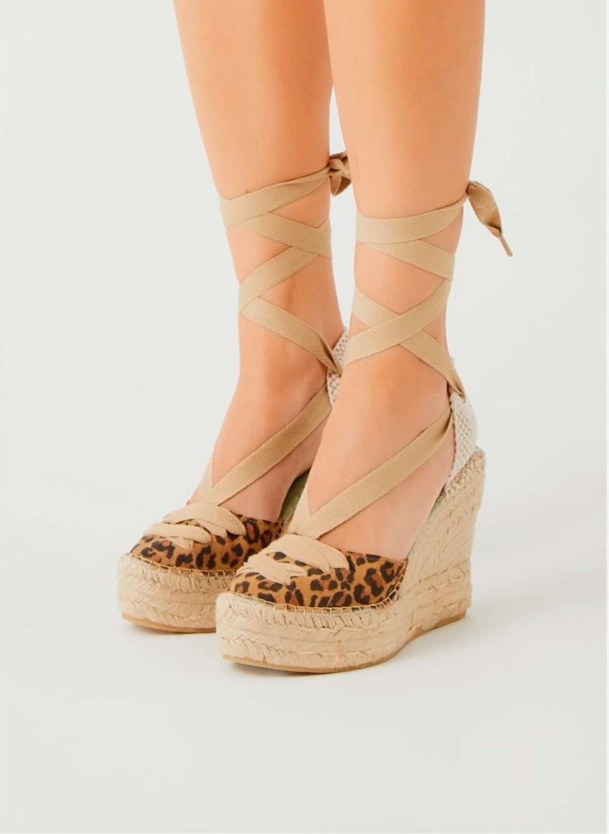 Alpargatas leopardo de cuña alta | Meridian 156