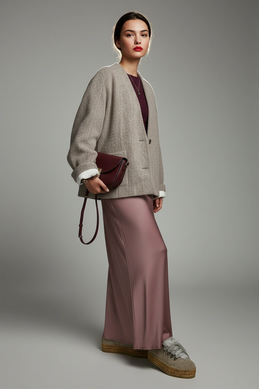 Sneakers para mujer color gris niquel y pelo | Naos 16