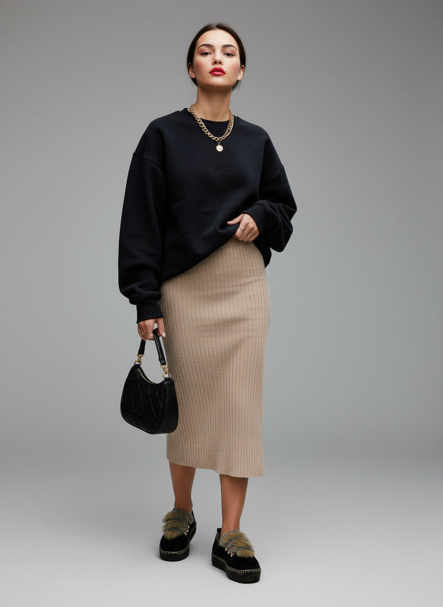 Sneakers mujer negras con pelo y suela de yute | Naos 16