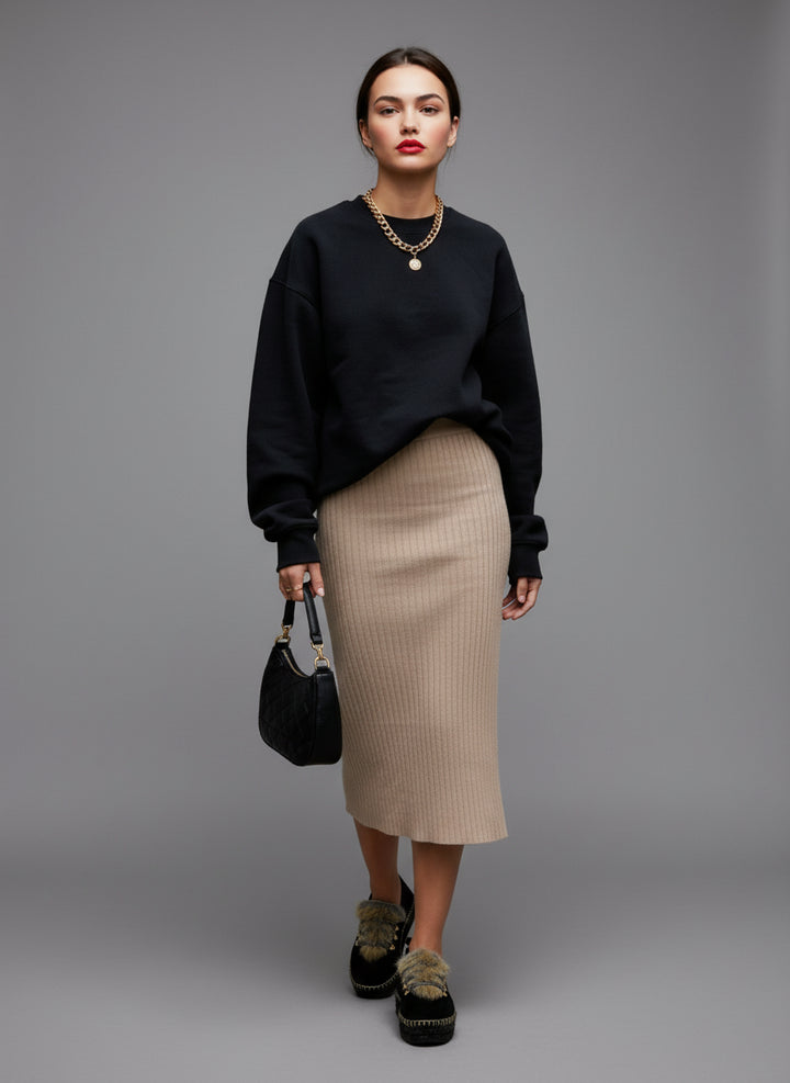 Sneakers mujer negras con pelo y suela de yute | Naos 16