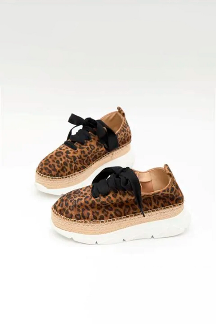Zapatillas deportivas leopardo con suela yute + goma | Naos 17