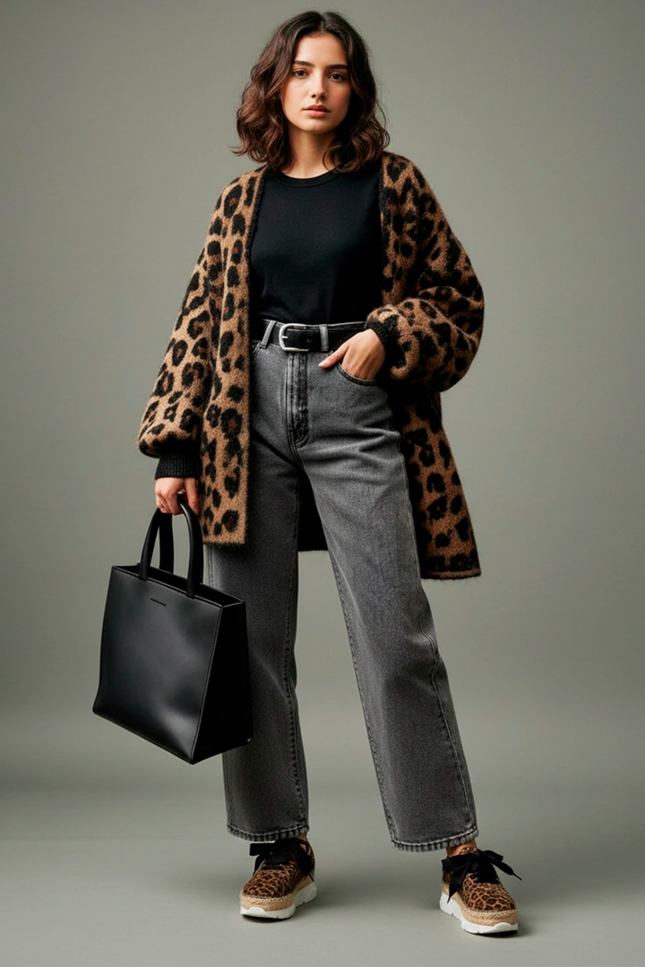 Zapatillas deportivas leopardo con suela yute + goma | Naos 17