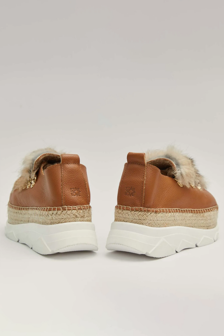 Sneakers de cuero con pelo y suela yute + goma | Naos 31