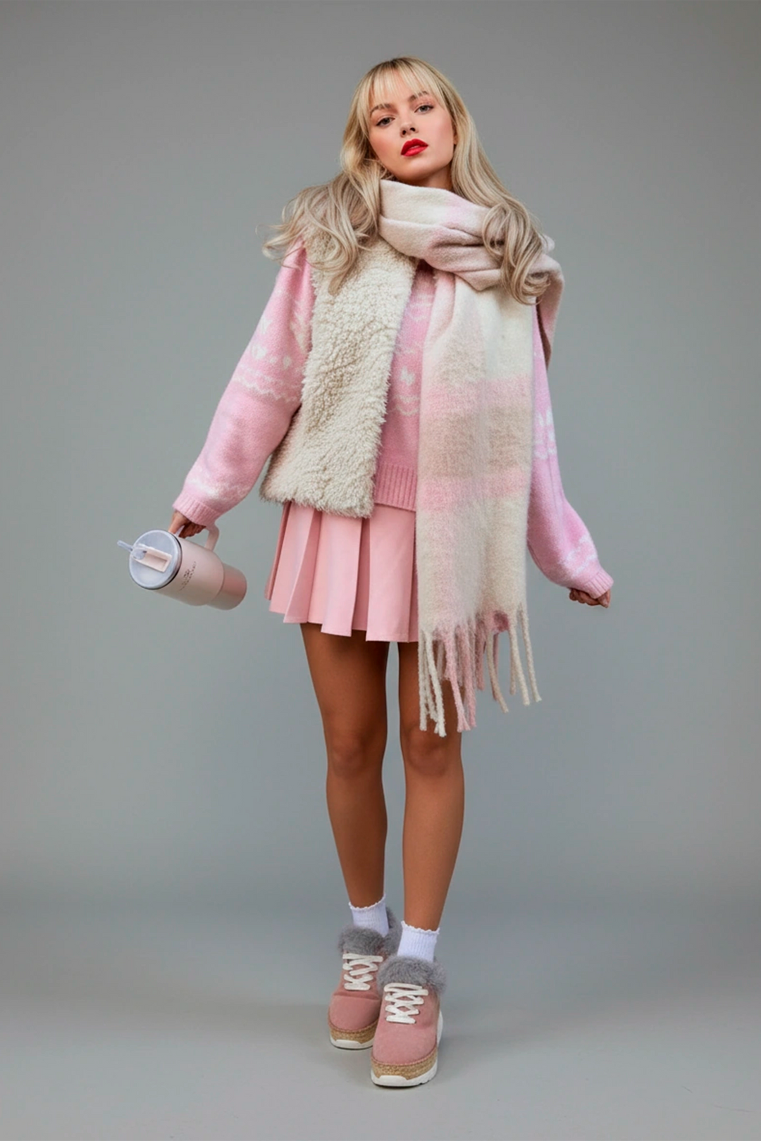 Zapatillas rosas para mujer para invierno | Naos 91