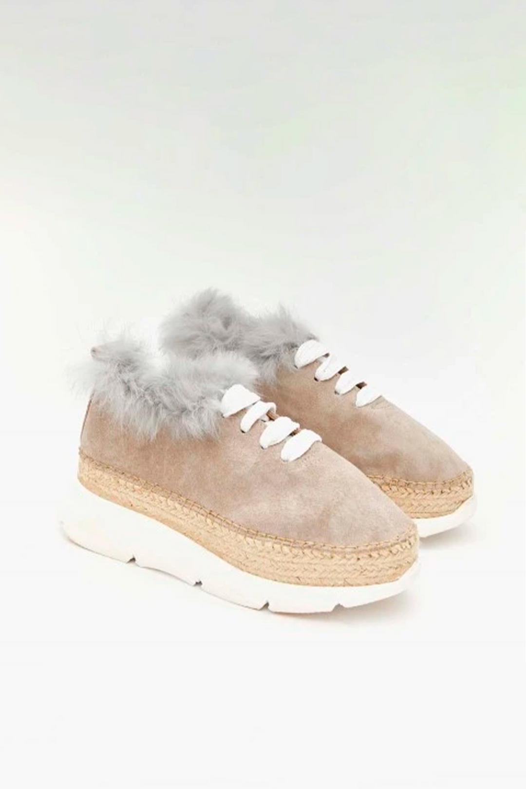 Zapatills deportivas mujer color gris niquel con pelo | Naos 91