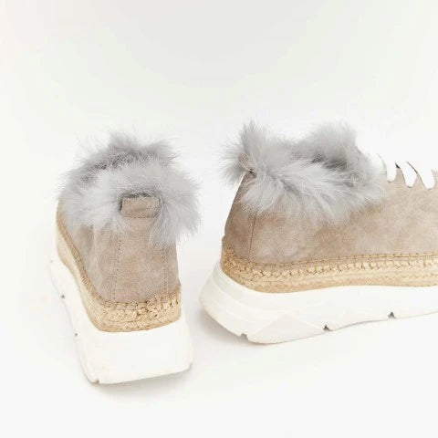 Zapatills deportivas mujer color gris niquel con pelo | Naos 91