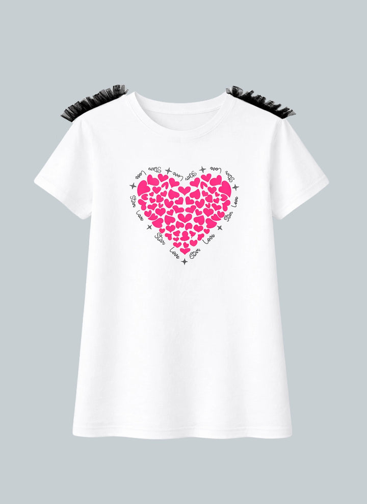 Camiseta corazón con tul negro | Nina