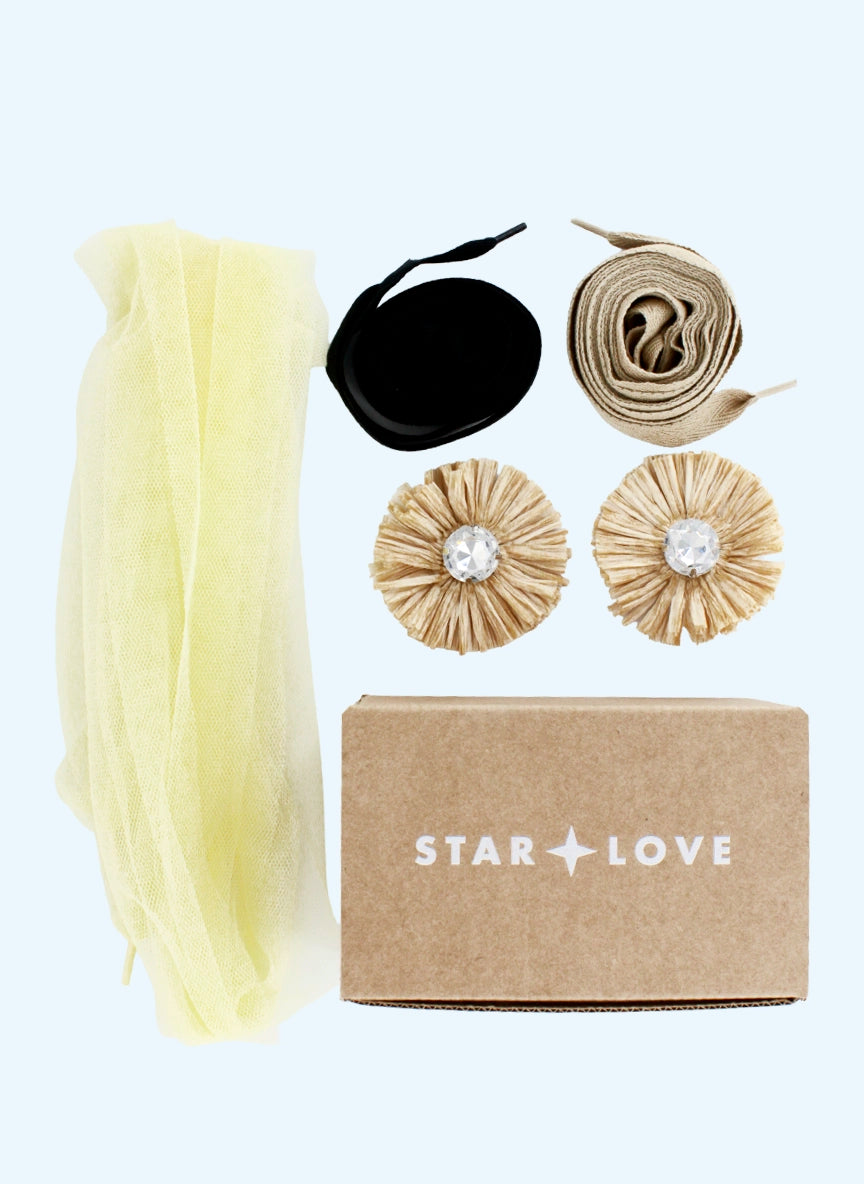 Pack adornos de rafia y cintas para zapatos | Pack Rafia Love