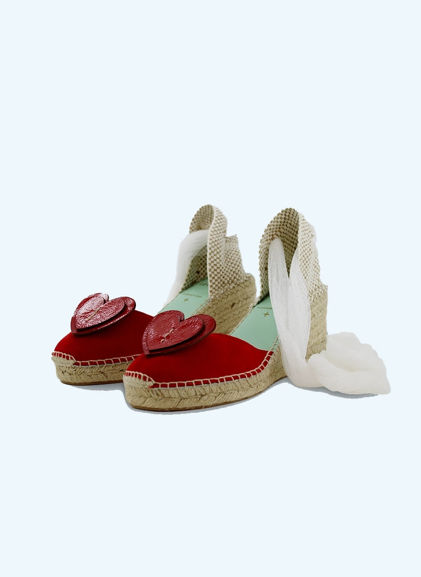 Pack adornos y cintas para zapatos | Pack Corazon Rojo