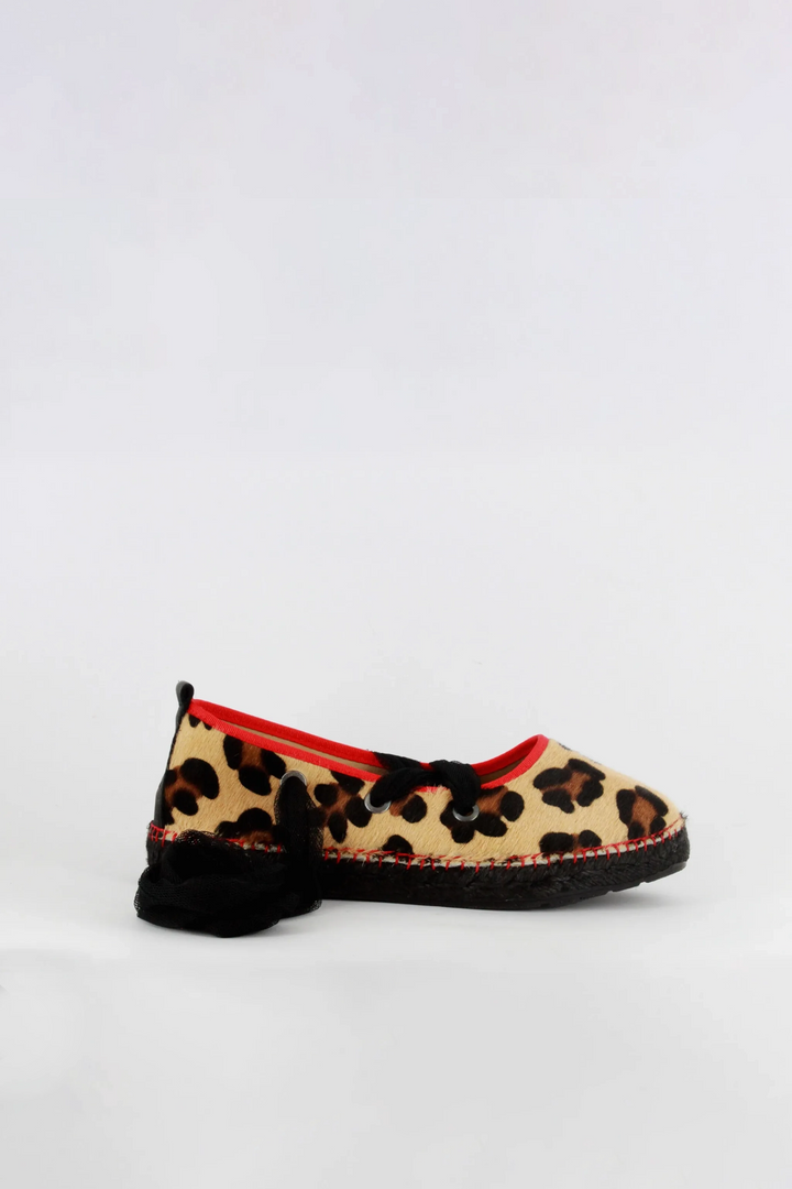 Bailarinas de leopardo rojas con cinta de tul | Suhail Rojo