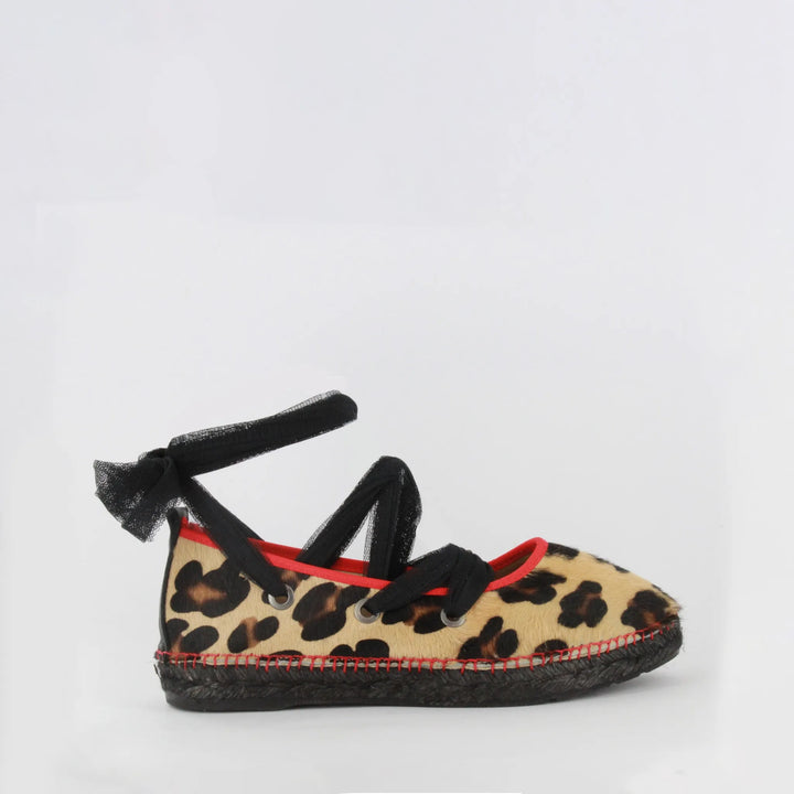 Bailarinas de leopardo rojas con cinta de tul | Suhail Rojo