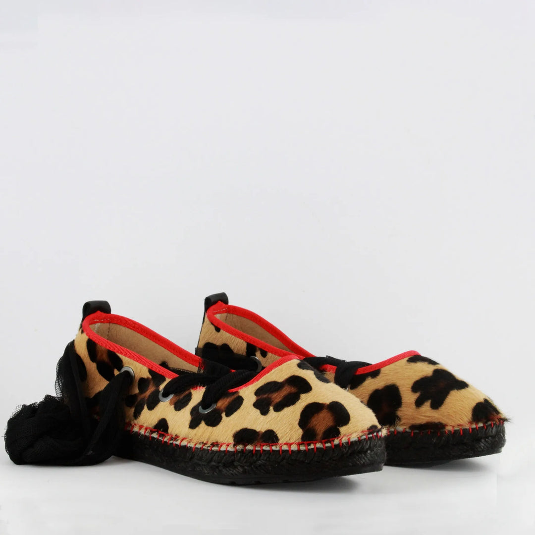 Bailarinas de leopardo rojas con cinta de tul | Suhail Rojo