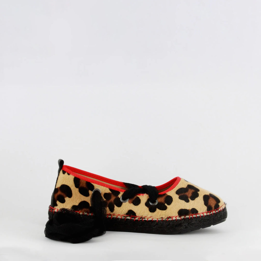 Bailarinas de leopardo rojas con cinta de tul | Suhail Rojo