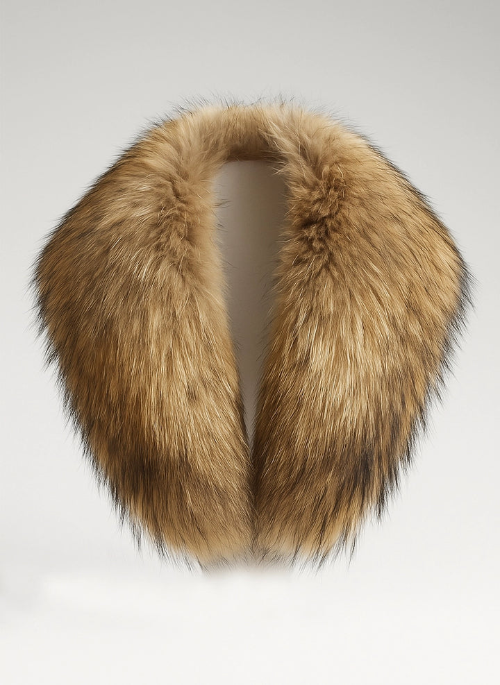 Cuello de pelo natural desmontable color beige  | Alicia