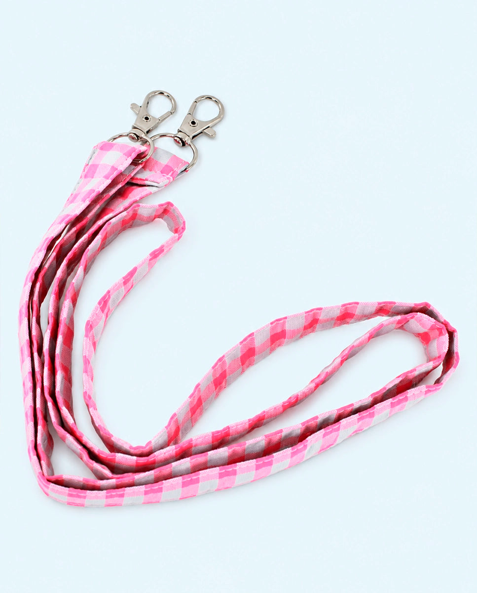 Bolso de mano vichy fucsia con tul flúor | Valentina
